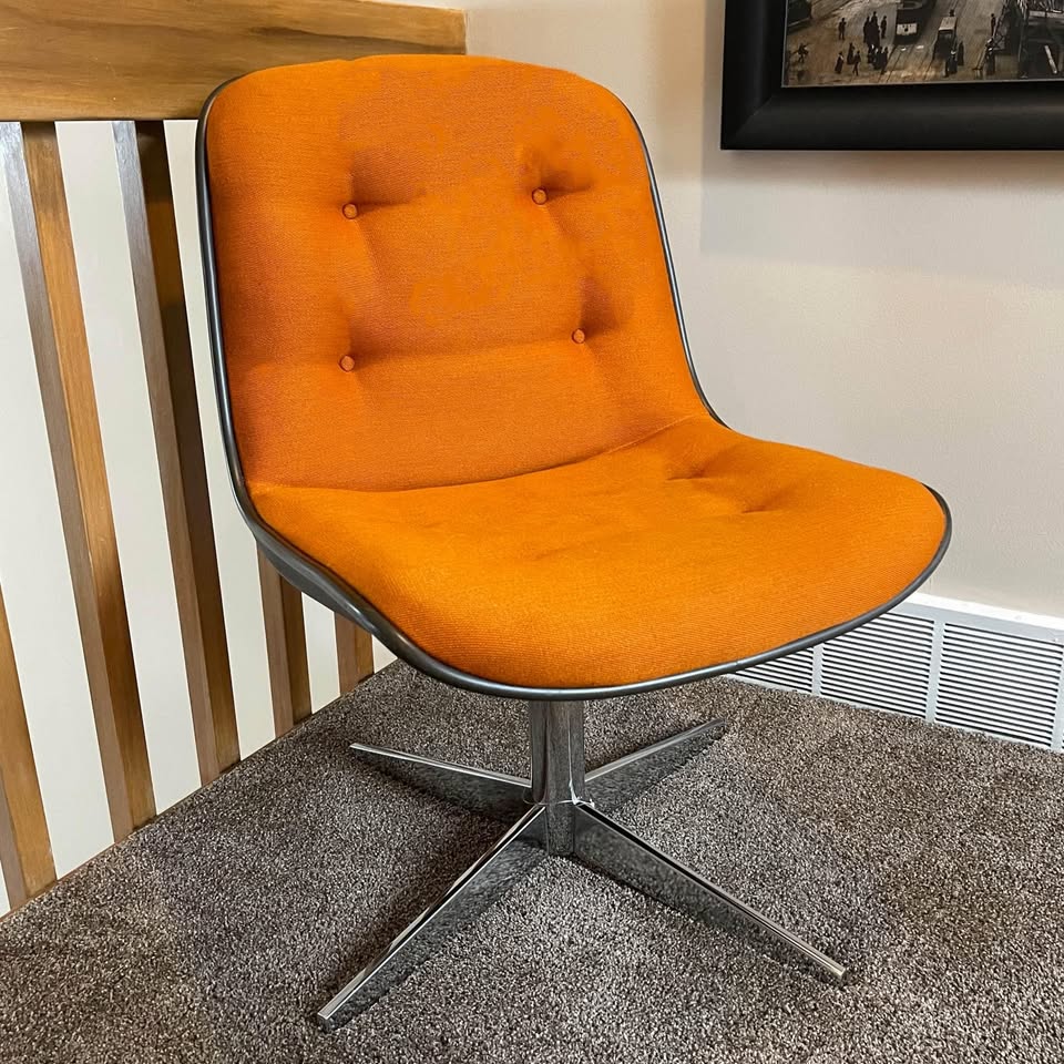 Pollock Executive Swivel 451 Office Chair, in Orange; by Steelcase