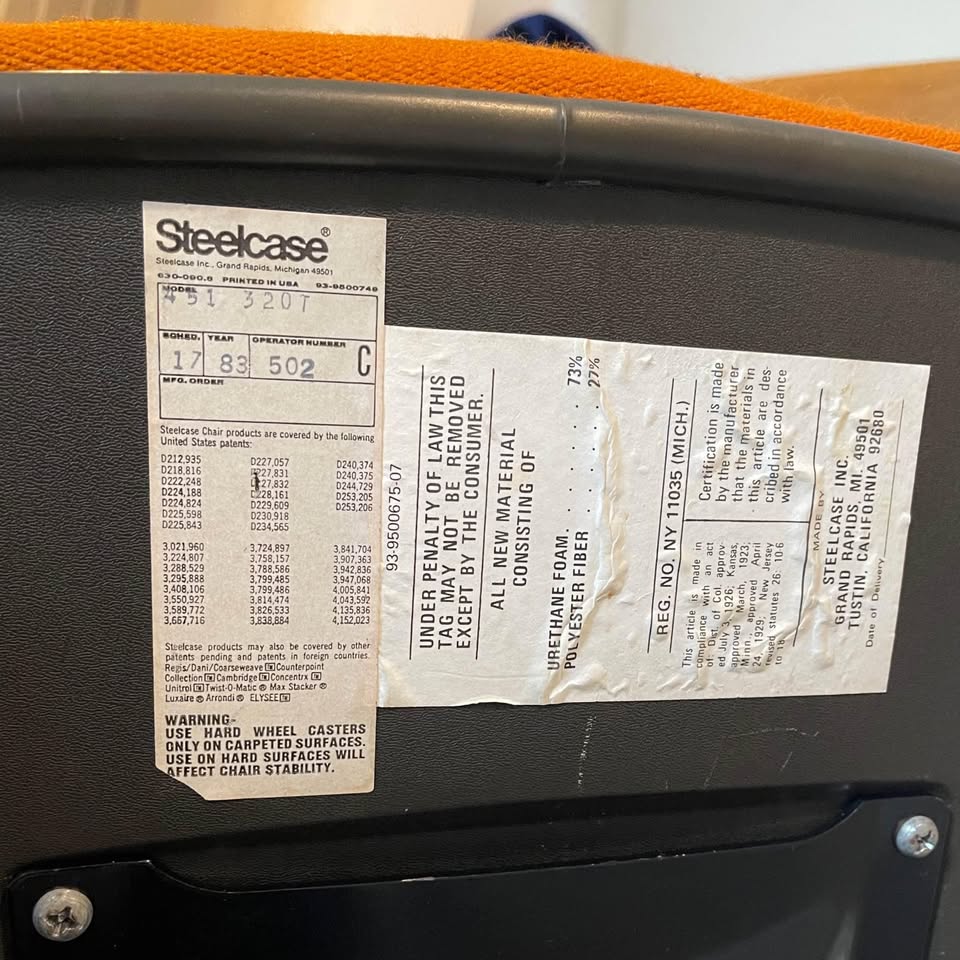 Pollock Executive Swivel 451 Office Chair, in Orange; by Steelcase