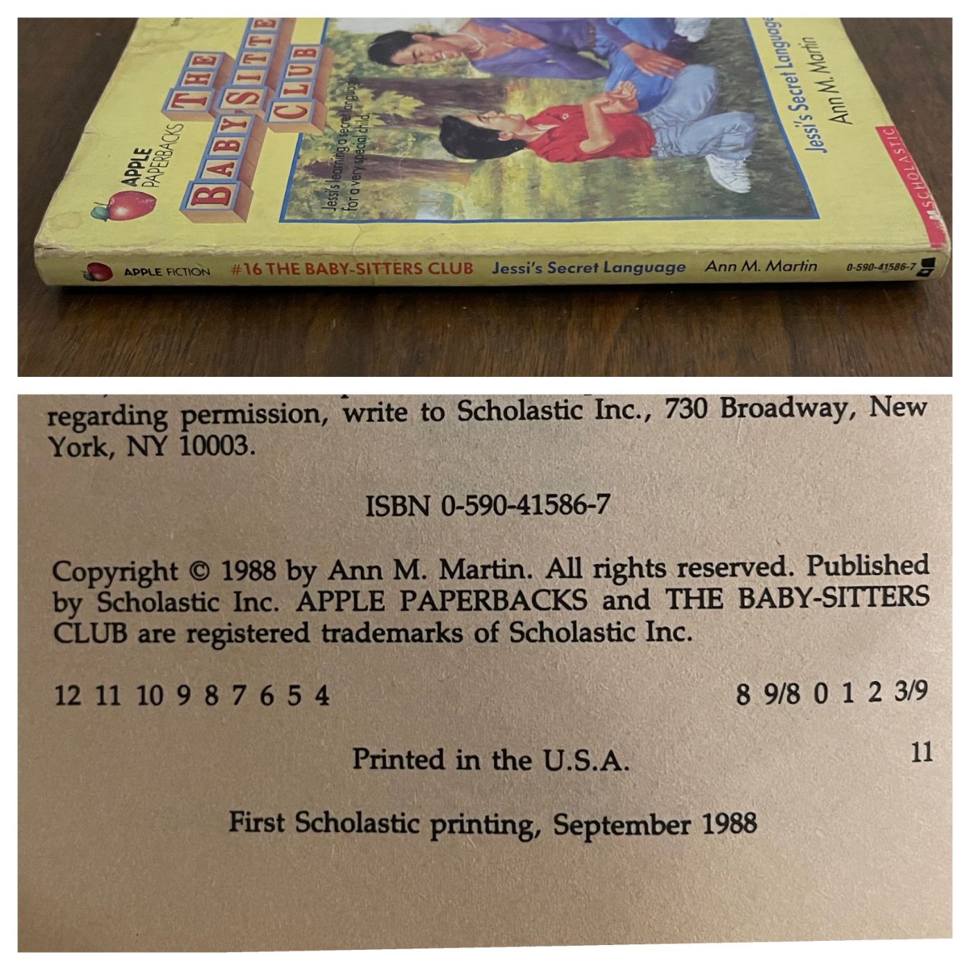 BSC #16 'Jessi's Secret Language'; Ann M. Martin, 1988 - reJUNKshop