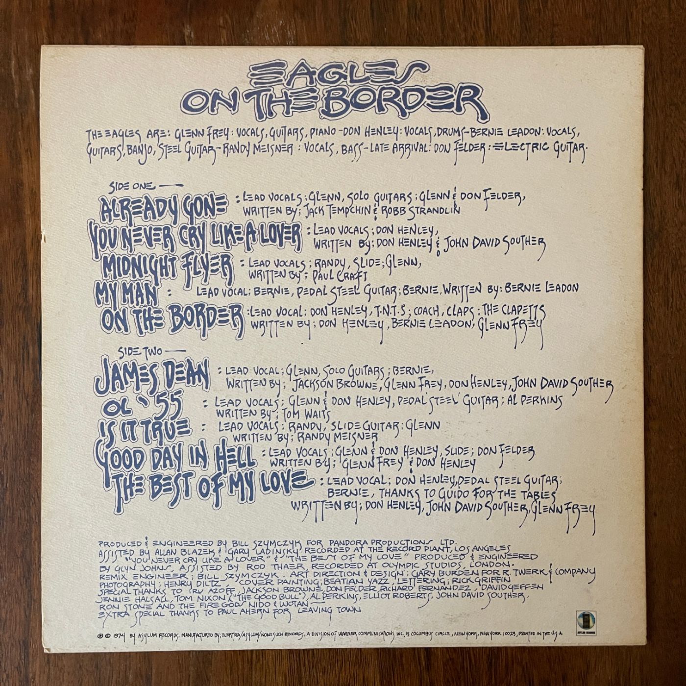 Eagles 'On The Border' Vinyl, 7E-1004