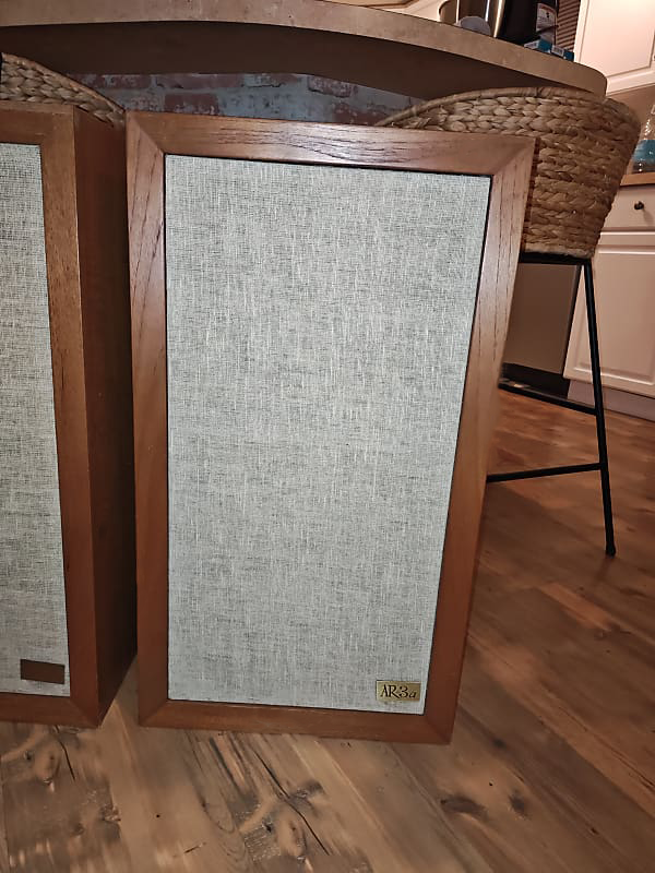 Set Of Acoustic Research AR-3a HiFi Stereo Speakers; Walnut - reJUNKshop
