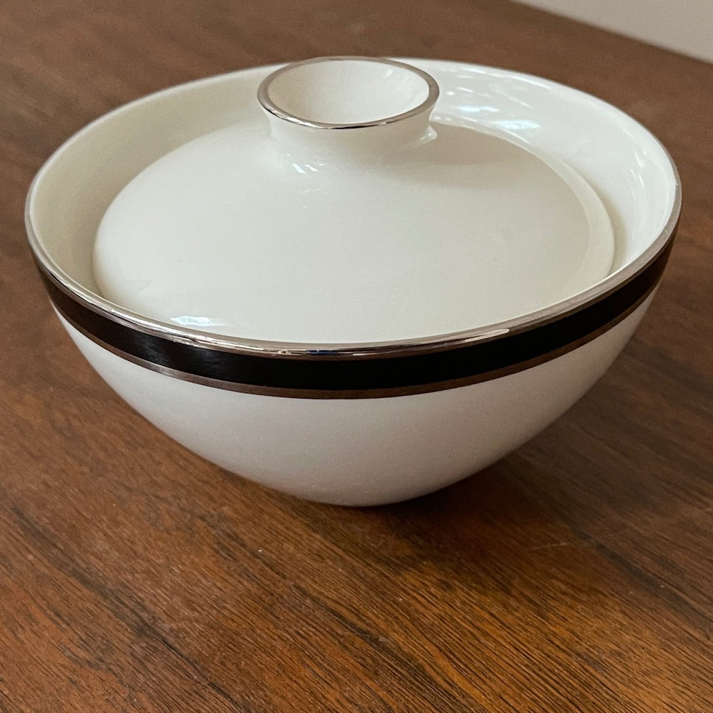 Sugar Bowl & Lid; Ebony Pattern by American Manor - reJUNKshop