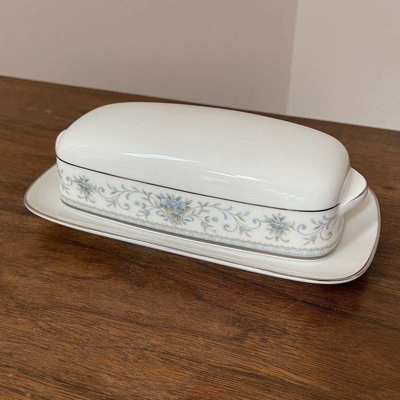 1/4lb Covered Butter Set; Tivoli Pattern by Carico - reJUNKshop