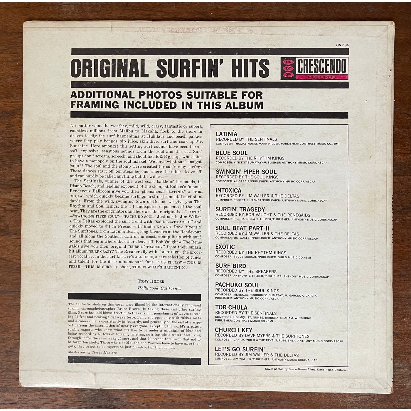 'Original Surfin' Hits' Compilation Vinyl, GNP-84 - reJUNKshop