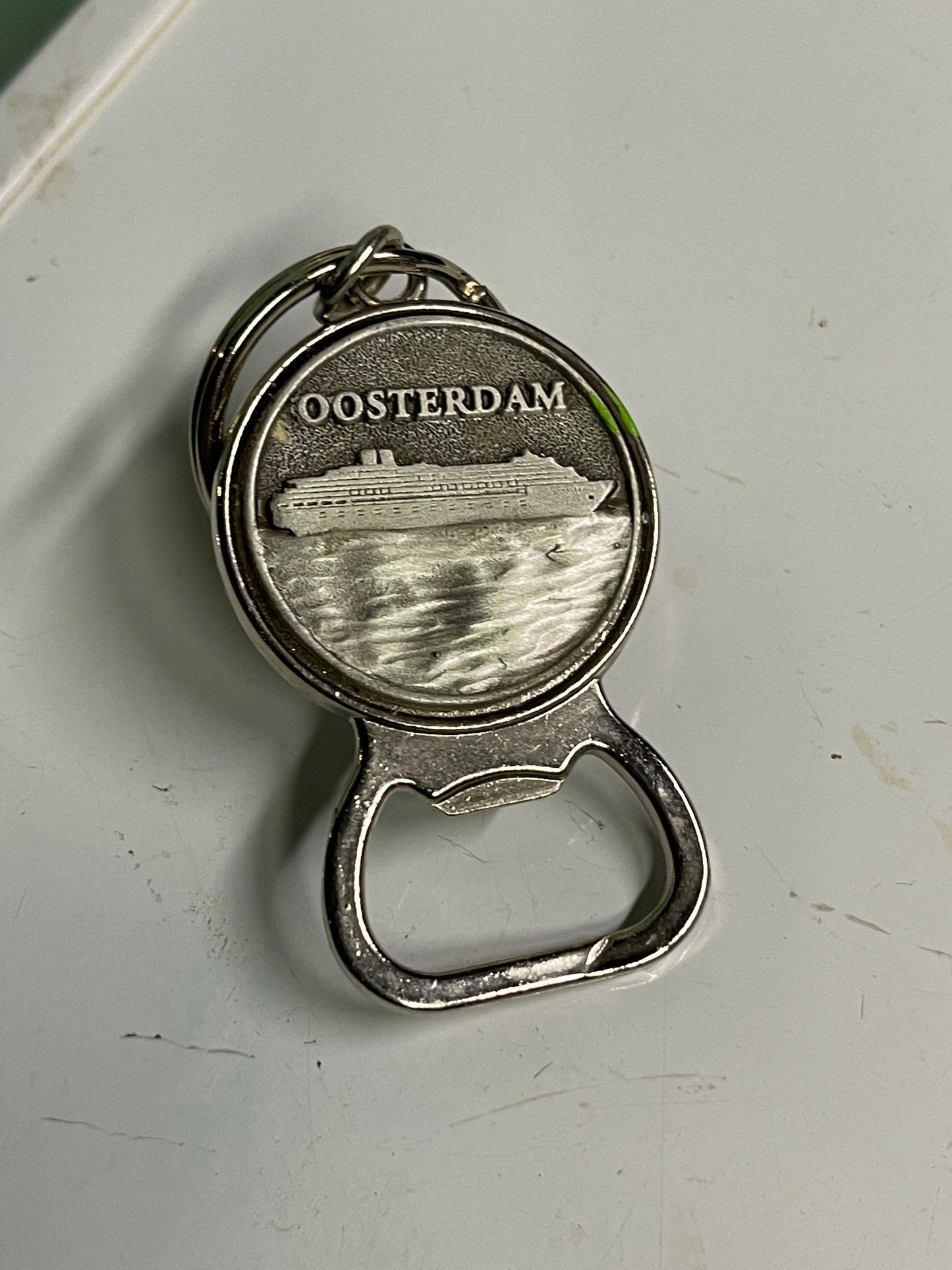 OOSTERDAM Bottle Opener & Keychain Souvenir, Holland America Line - reJUNKshop