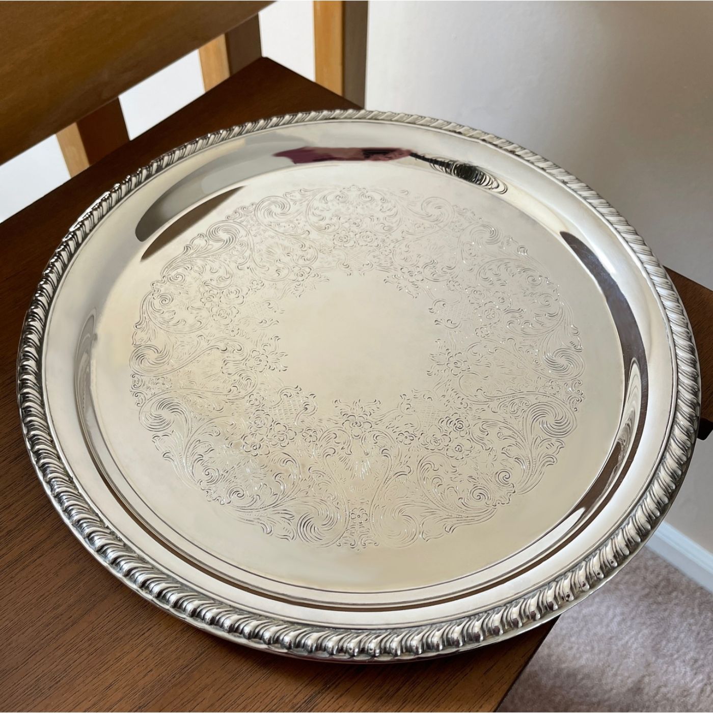 12.25" Silver-Plated Serving Tray; International Silver Co. - reJUNKshop