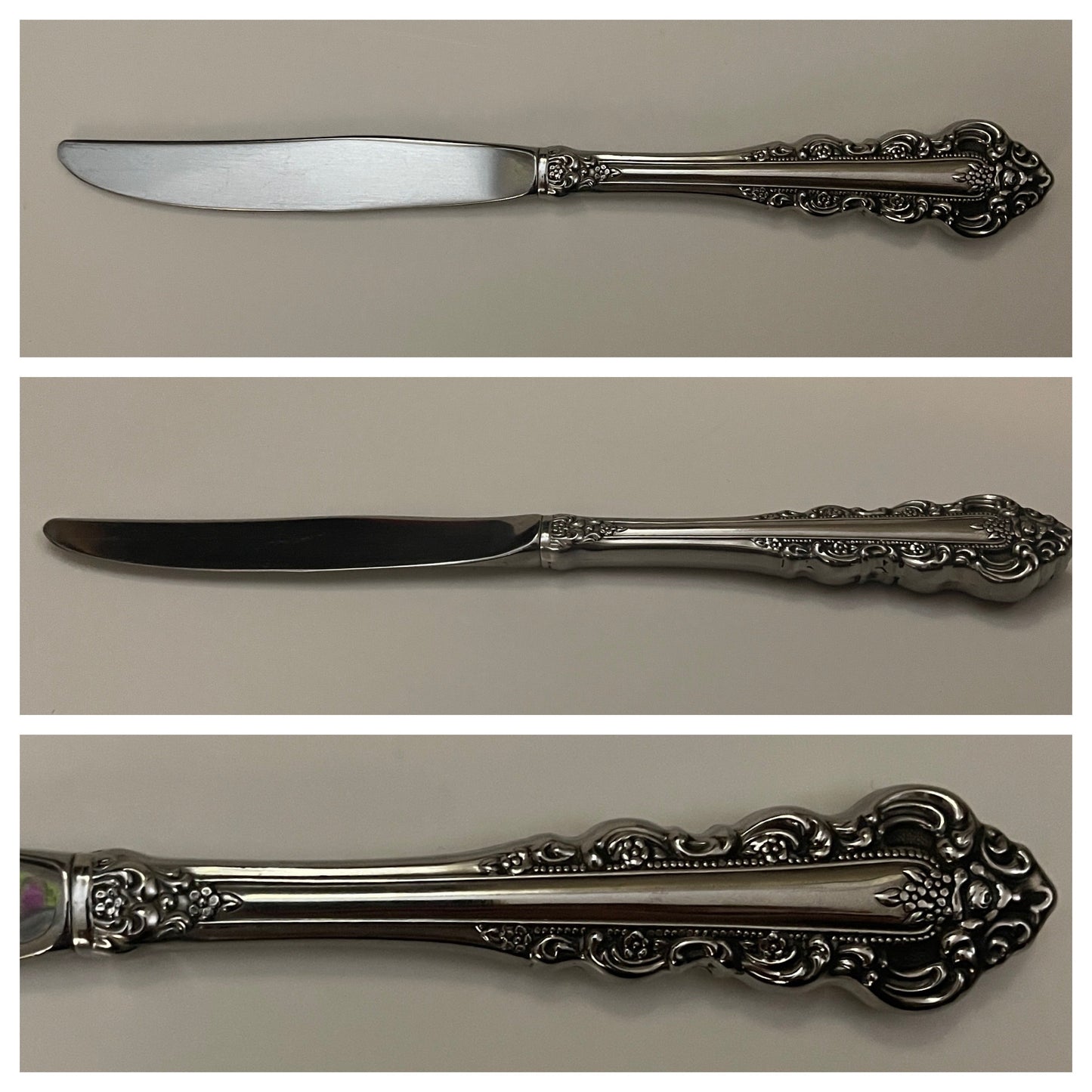 Modern Hollow Kitchen-Knife; Southern Baroque Pattern by Oneida - reJUNKshop