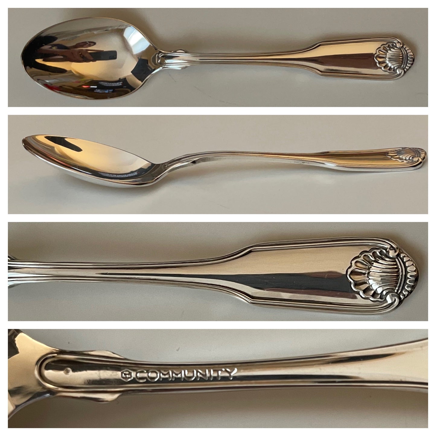 Soup Spoon; Silver Shell Pattern by Oneida - reJUNKshop