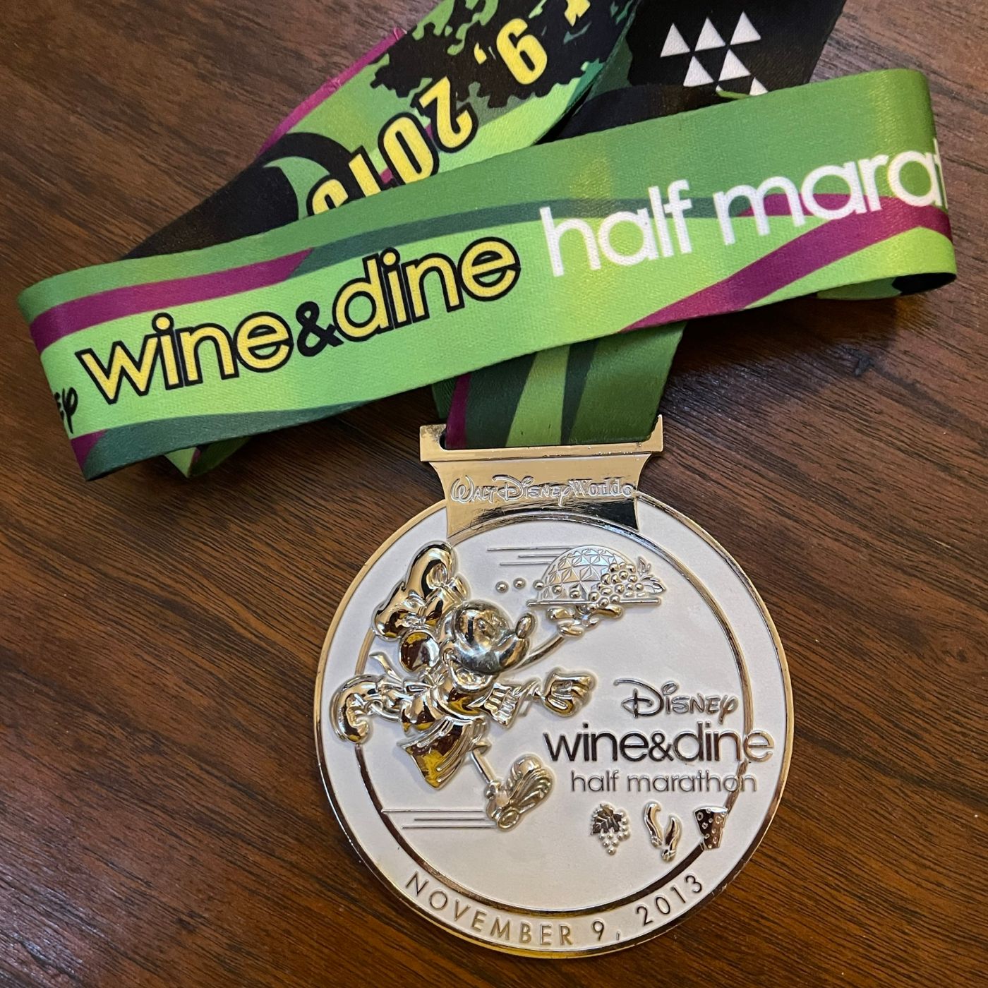 2013 Wine & Dine Half Marathon Finisher's Medal; RunDisney - reJUNKshop