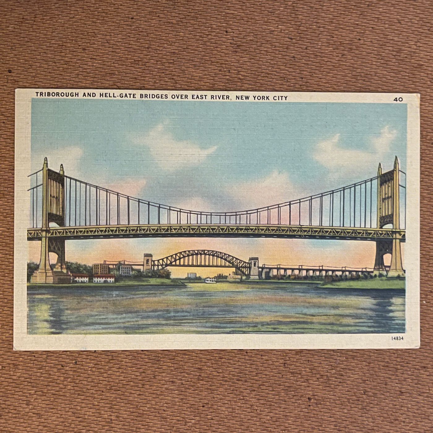 ‘Triborough & Hell Gate Bridges' Post Card; Tomlin Art Co. - reJUNKshop
