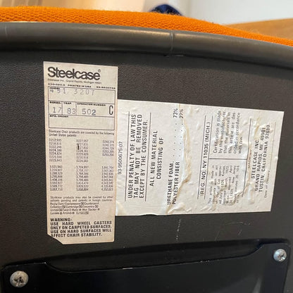 Pollock Executive Swivel 451 Office Chair, in Orange; by Steelcase