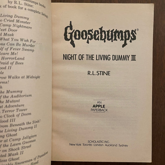 Goosebumps #40 ‘Night of the Living Dummy 3'; R.L. Stine, 1995 - 1E1P - reJUNKshop