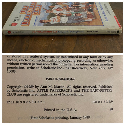 BSC #20 "Kristy and the Walking Disaster': Ann M. Martin, 1989 - reJUNKshop