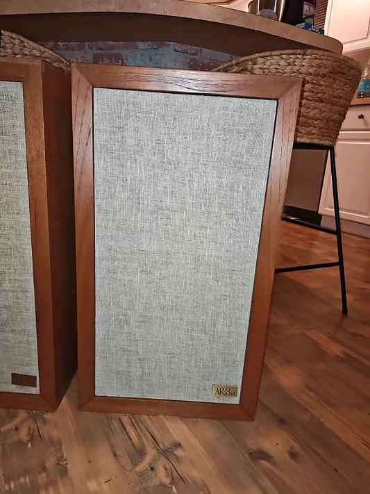 Set Of Acoustic Research AR-3a HiFi Stereo Speakers; Walnut - reJUNKshop