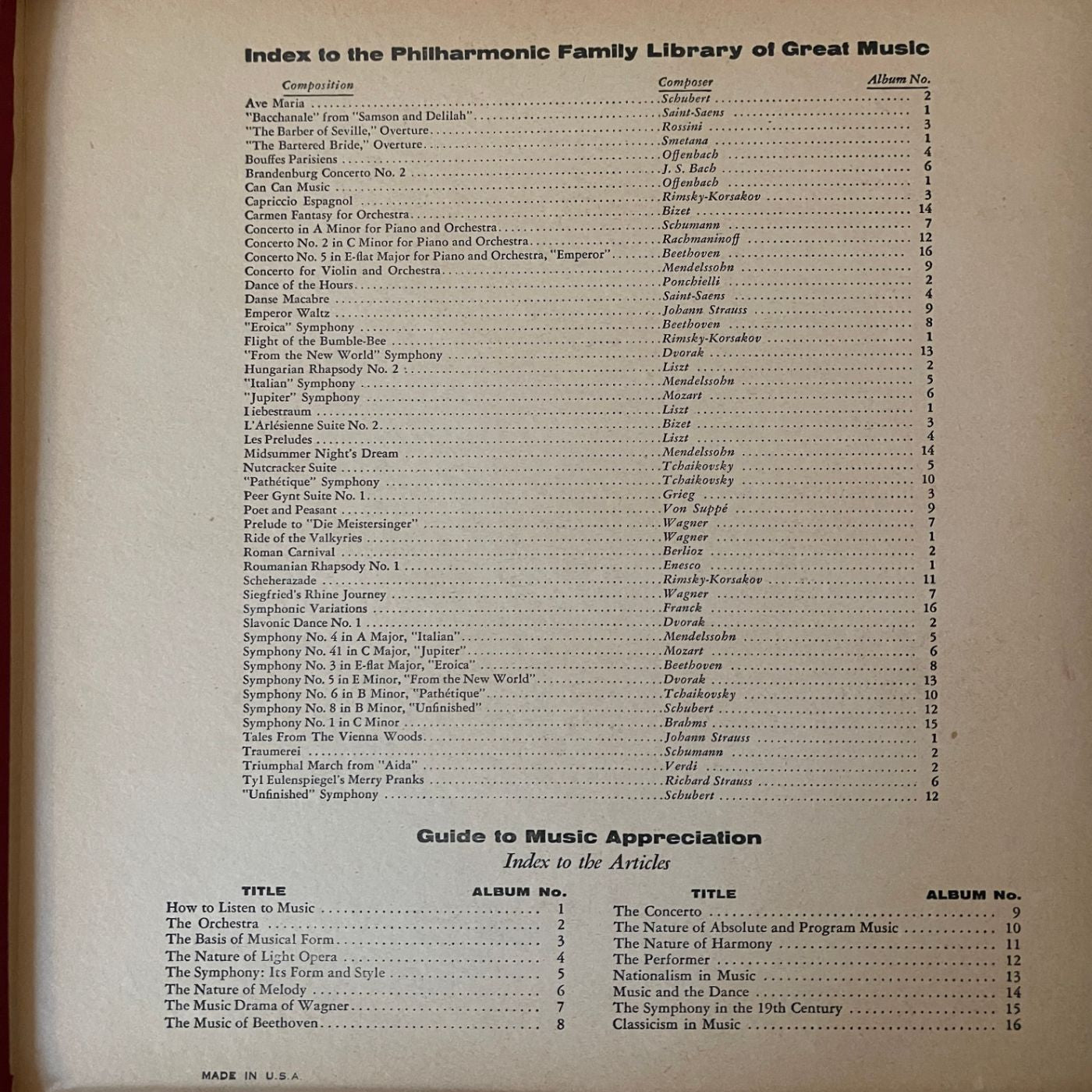 Philharmonic Family Library of Great Music - No.5’ Vinyl, PFLS-5 - reJUNKshop