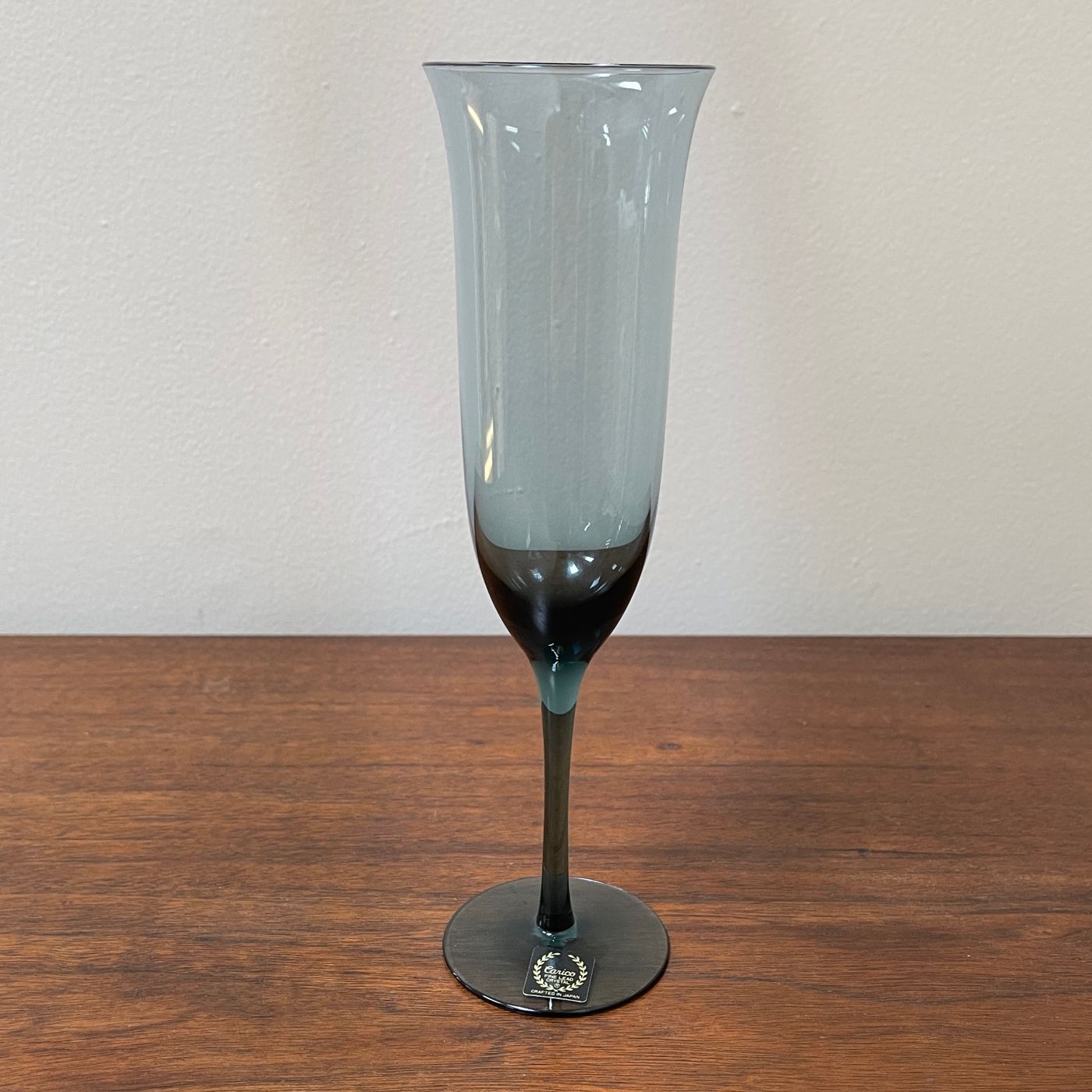 Champagne Flute; Tivoli Blue Pattern by Carico Crystal - reJUNKshop