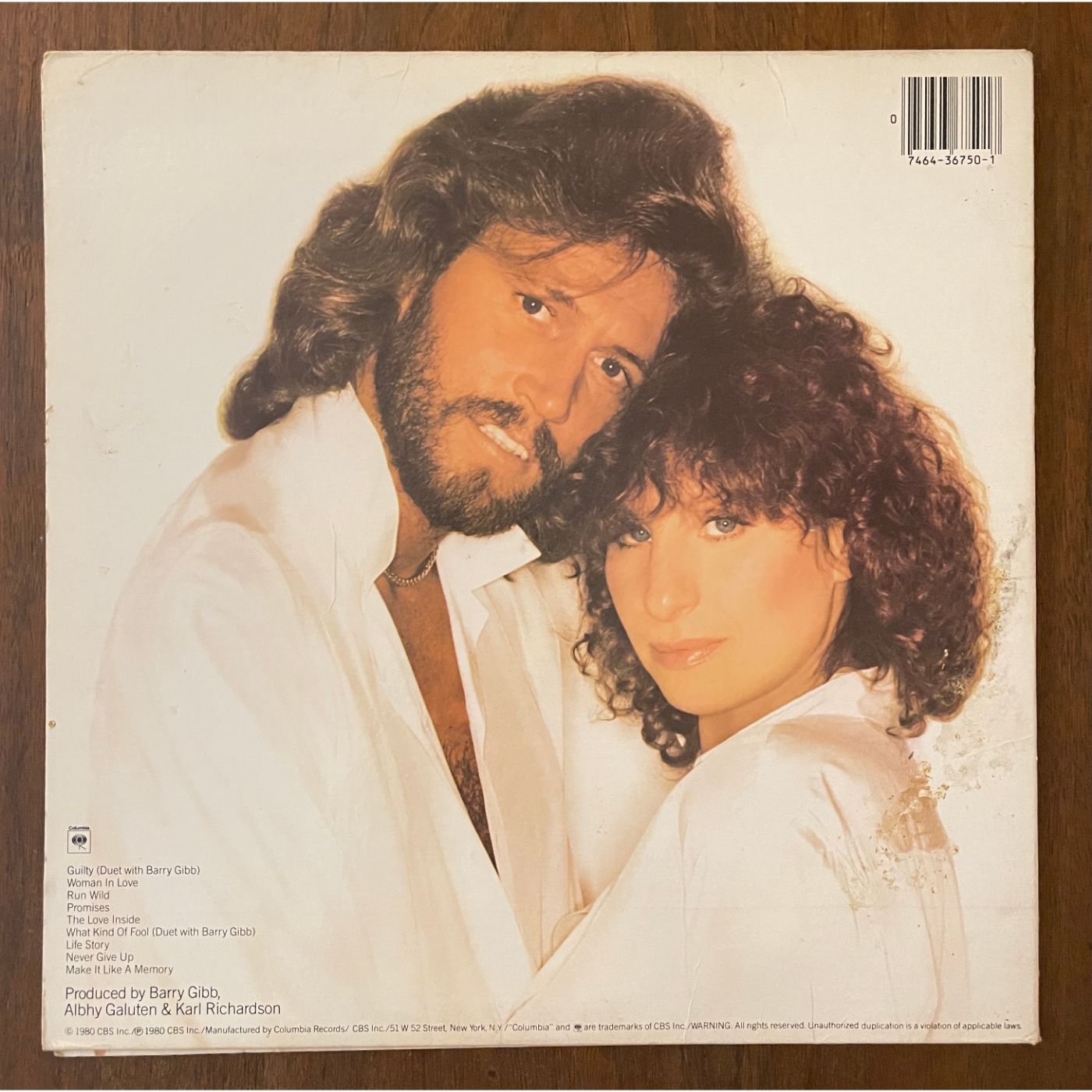 Barbara Streisand 'Guilty' Vinyl, FC-36750 - reJUNKshop
