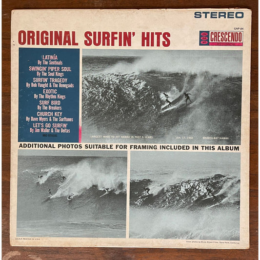 'Original Surfin' Hits' Compilation Vinyl, GNP-84 - reJUNKshop