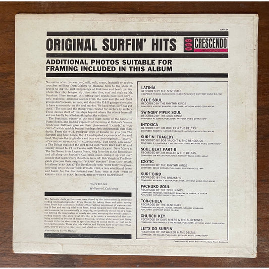 'Original Surfin' Hits' Compilation Vinyl, GNP-84 - reJUNKshop