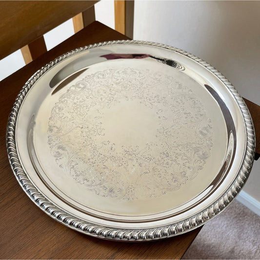 12.25" Silver-Plated Serving Tray; International Silver Co. - reJUNKshop