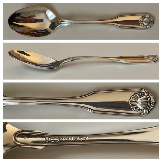Soup Spoon; Silver Shell Pattern by Oneida - reJUNKshop
