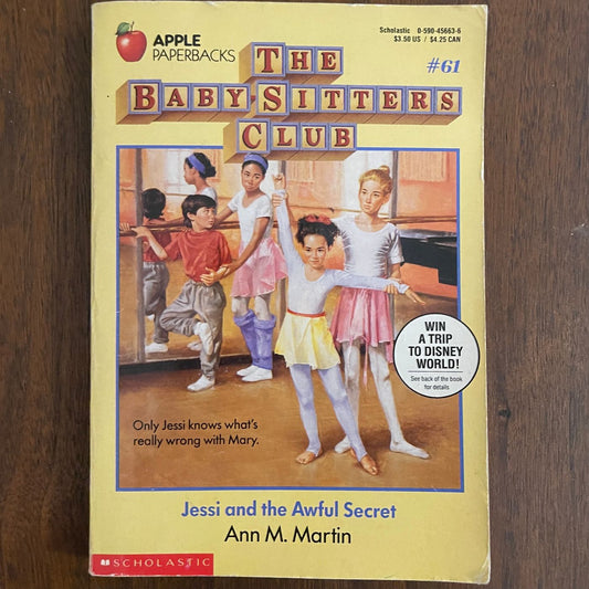 BSC #61 'Jessi and the Awful Secret': Ann M. Martin, 1989 - 1E1P - reJUNKshop