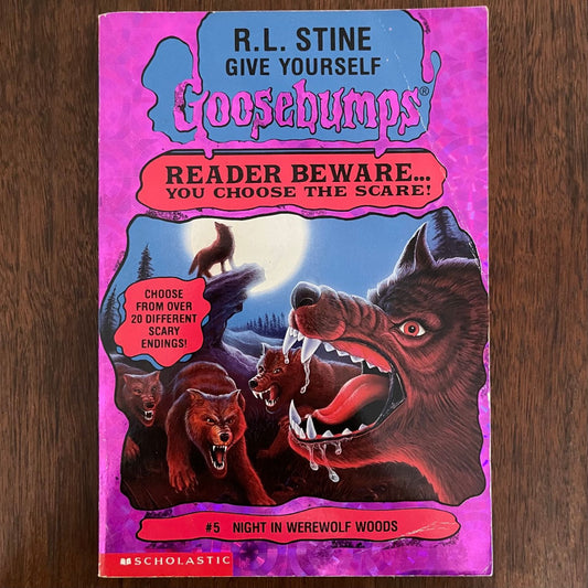 Give Yourself Goosebumps #5 'Night in Werewolf Woods'; R.L. Stine, 1996 - 1E1P - reJUNKshop