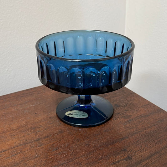 Cobalt Crystal Sherbet/Dessert Dish; Society Crystal - reJUNKshop