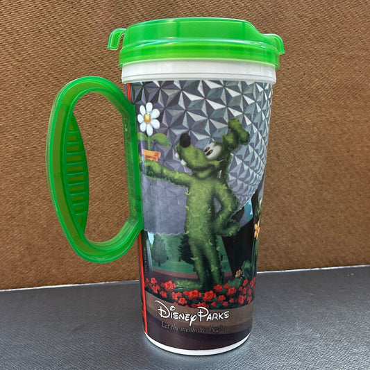 'Flower Power' Rapid-Fill Refillable Mug - Green; Disney Resorts - reJUNKshop