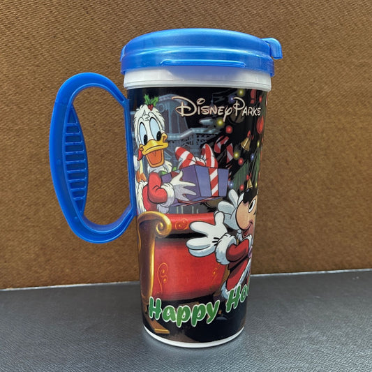 'Happy Holidays' Rapid-Fill Refillable Mug - Blue; Disney Resorts - reJUNKshop